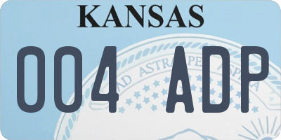 KS license plate 004ADP
