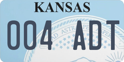 KS license plate 004ADT