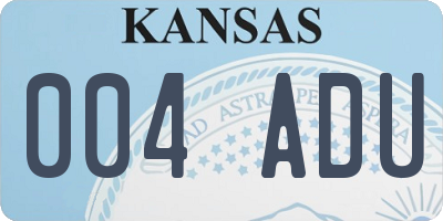KS license plate 004ADU
