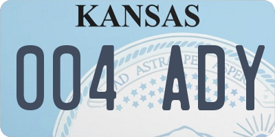 KS license plate 004ADY