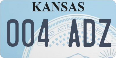 KS license plate 004ADZ