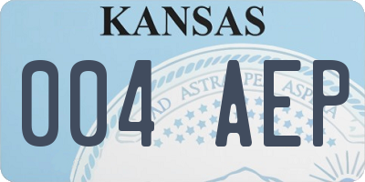 KS license plate 004AEP