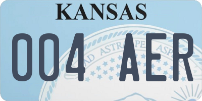 KS license plate 004AER