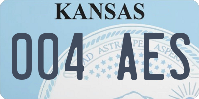 KS license plate 004AES