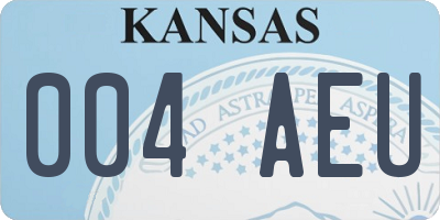 KS license plate 004AEU