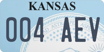 KS license plate 004AEV