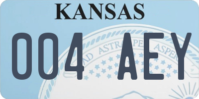 KS license plate 004AEY