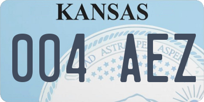 KS license plate 004AEZ