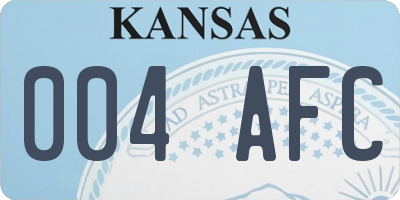 KS license plate 004AFC