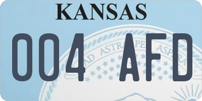 KS license plate 004AFD