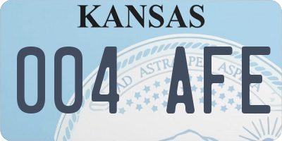 KS license plate 004AFE