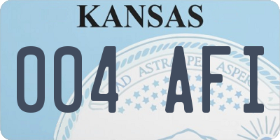 KS license plate 004AFI