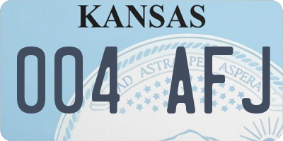 KS license plate 004AFJ
