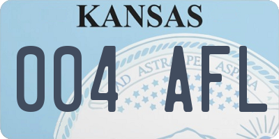 KS license plate 004AFL