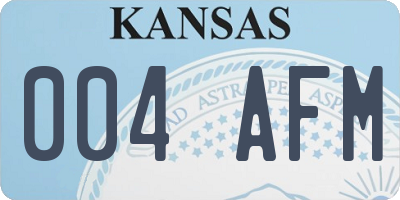 KS license plate 004AFM