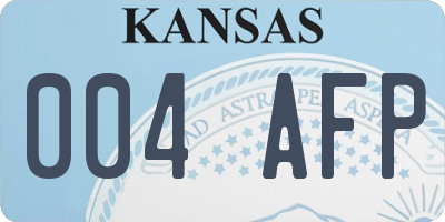 KS license plate 004AFP