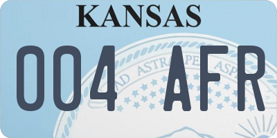 KS license plate 004AFR