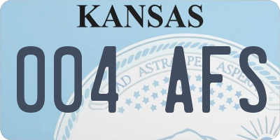 KS license plate 004AFS
