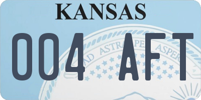KS license plate 004AFT