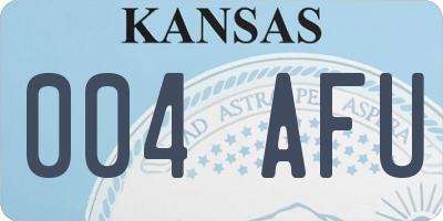 KS license plate 004AFU