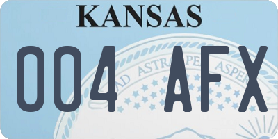 KS license plate 004AFX