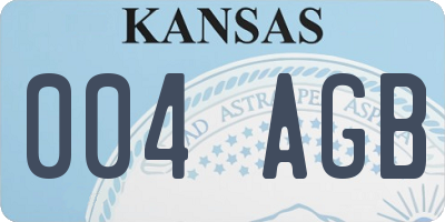 KS license plate 004AGB