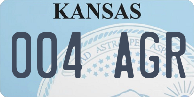 KS license plate 004AGR
