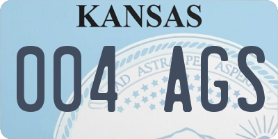 KS license plate 004AGS