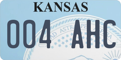 KS license plate 004AHC