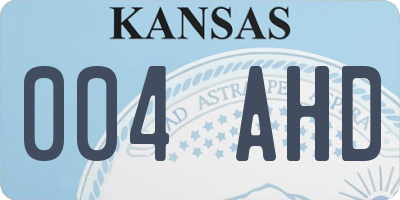 KS license plate 004AHD