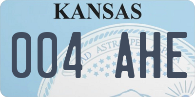 KS license plate 004AHE