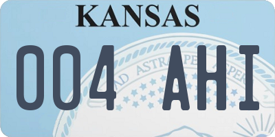 KS license plate 004AHI