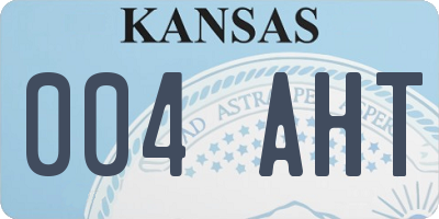 KS license plate 004AHT