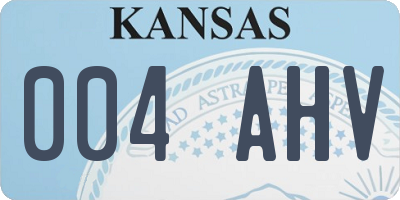 KS license plate 004AHV