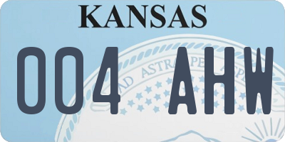 KS license plate 004AHW