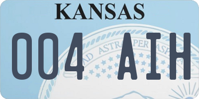 KS license plate 004AIH