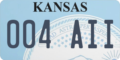 KS license plate 004AII