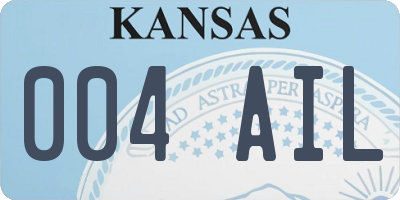 KS license plate 004AIL