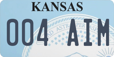 KS license plate 004AIM