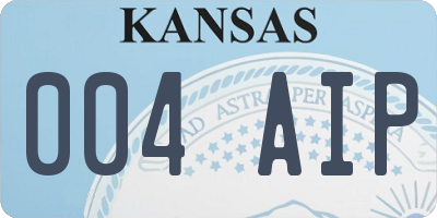 KS license plate 004AIP