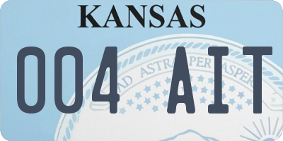 KS license plate 004AIT