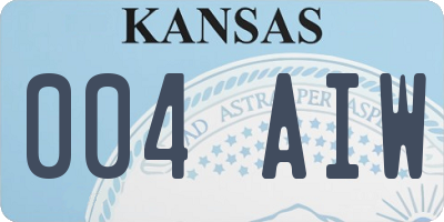KS license plate 004AIW