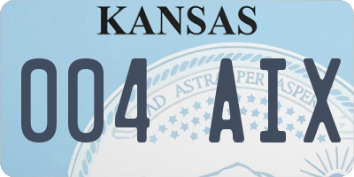 KS license plate 004AIX
