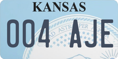 KS license plate 004AJE