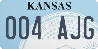 KS license plate 004AJG