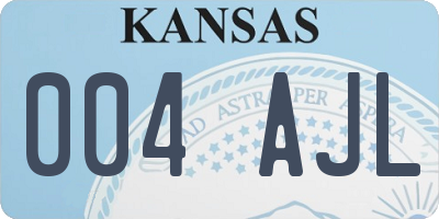 KS license plate 004AJL