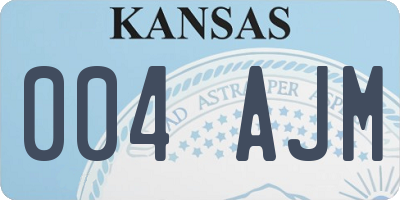 KS license plate 004AJM