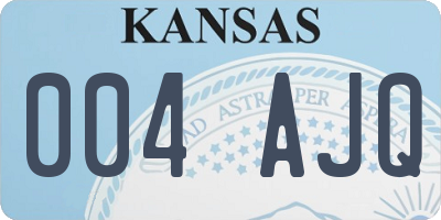 KS license plate 004AJQ