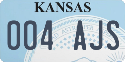 KS license plate 004AJS