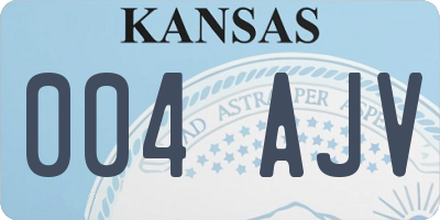 KS license plate 004AJV